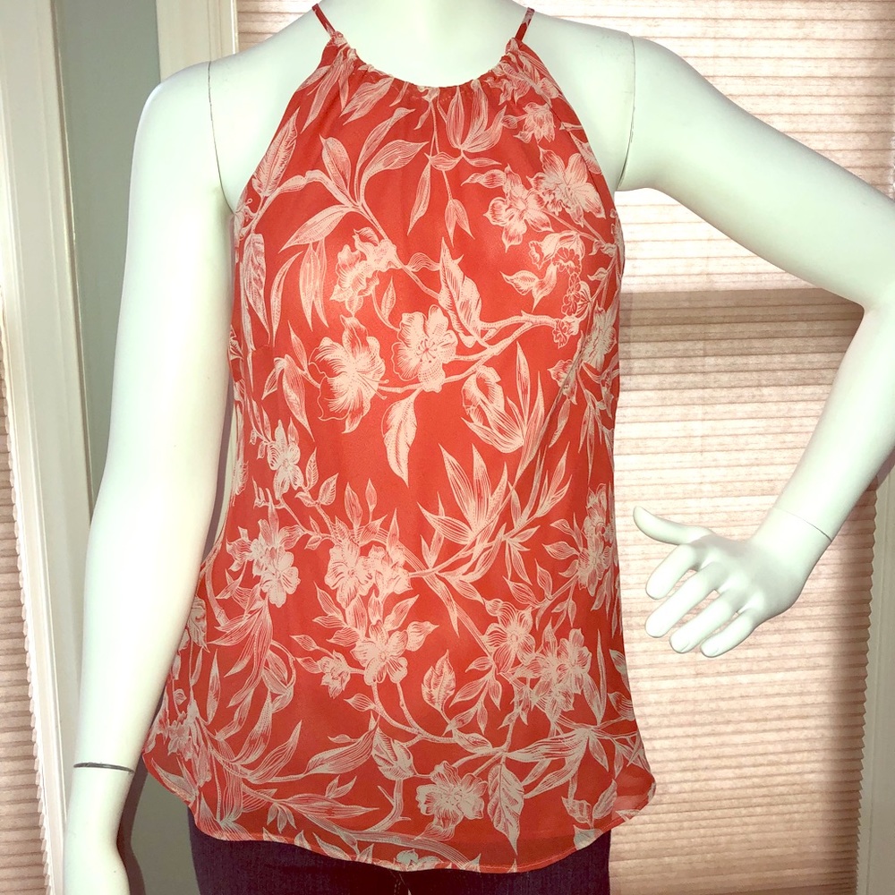 Ann Taylor Sleeveless Silk Blouse “Springy”